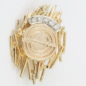 Vintage 14 Karat Gold and  Diamond Versatile Pin Brooch Pendant